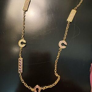 Gold and Pink Chain Necklace